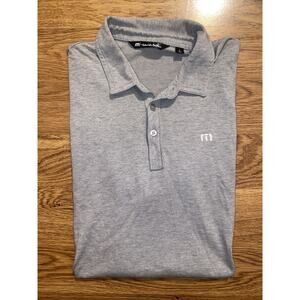 Travis Mathew Mens Gray Short Sleeve Polo Shirt Size L